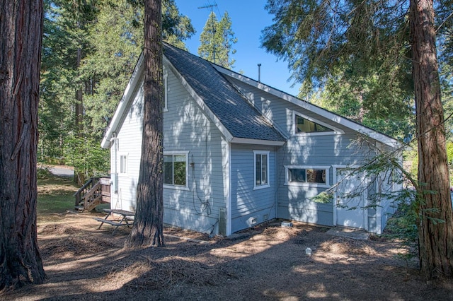 42357 Hanging Branch Rd, Shaver Lake, CA 93664 - back of property with roof with shingles