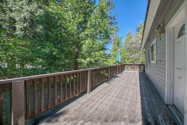 42357 Hanging Branch Rd, Shaver Lake, CA 93664 - view of wooden terrace