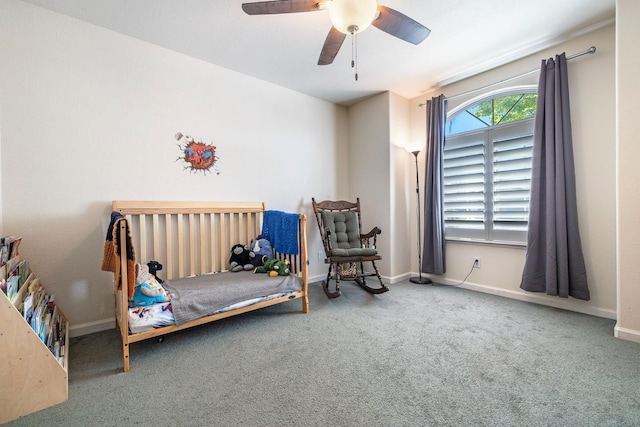 2903 Desert Ranch Way, Madera, CA 93637 - bedroom with carpet flooring, ceiling fan, and baseboards
