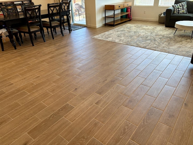 6423 E Robinson, Fresno, CA 93727 - dining area view of baseboards and wood finished floors