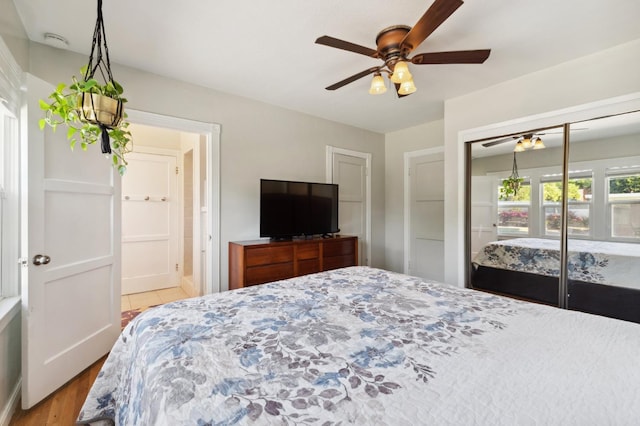315 E Clinton Ave, Fresno, CA 93704 - bedroom with a closet and a ceiling fan