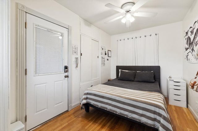 315 E Clinton Ave, Fresno, CA 93704 - bedroom with light wood-type flooring and a ceiling fan