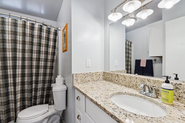 119 Magnolia Ave, Lemoore, CA 93245 - bathroom with vanity, toilet, and a shower with curtain