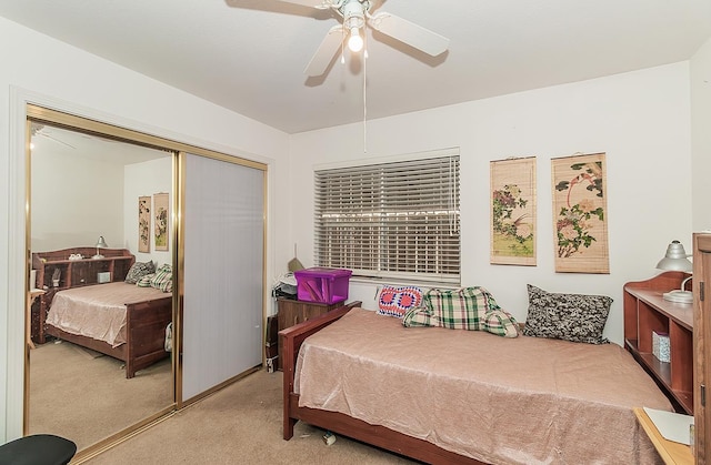 4223 W Yale Ave, Fresno, CA 93722 - carpeted bedroom featuring a closet and a ceiling fan