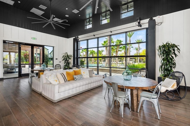 4284 Hillside Rd, Madera, CA 93636 - building lobby featuring a high ceiling, wooden ceiling, and recessed lighting