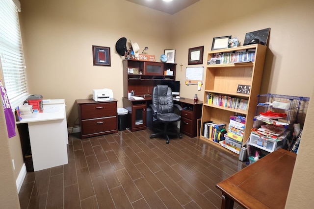 3309 Beverly Ave, Clovis, CA 93619 - home office with dark wood-style flooring