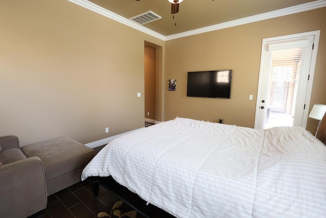 3309 Beverly Ave, Clovis, CA 93619 - bedroom featuring crown molding and ceiling fan