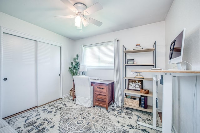 4461 N Winery Ave, Fresno, CA 93726 - home office with a ceiling fan