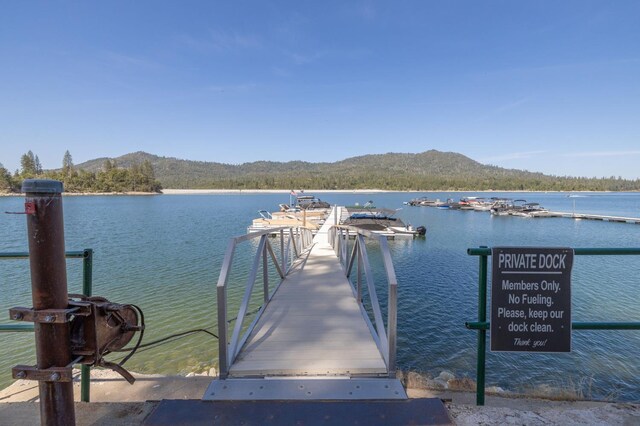 37731 Shoreline Dr, Bass Lake, CA 93604 - dock area with a water and mountain view