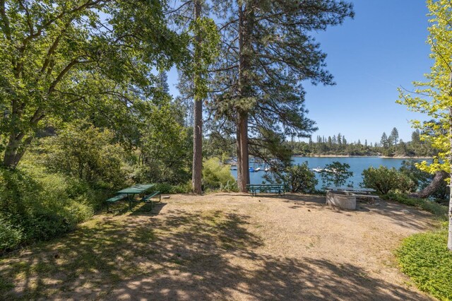 37731 Shoreline Dr, Bass Lake, CA 93604 - view of yard with a water view