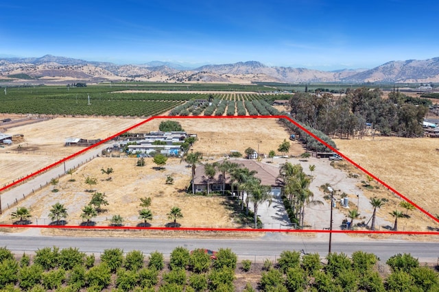 42462 Rd 140, Orosi, CA 93647 - view of rural area with property boundaries highlighted, abundant farmland, and mountains