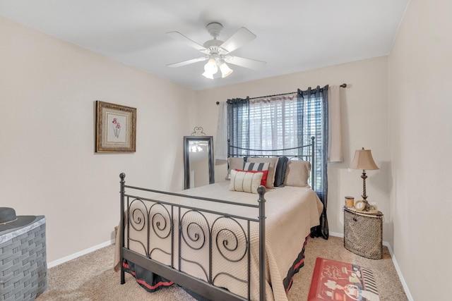 1775 E Cole Ave, Fresno, CA 93720 - bedroom featuring light carpet, baseboards, and a ceiling fan