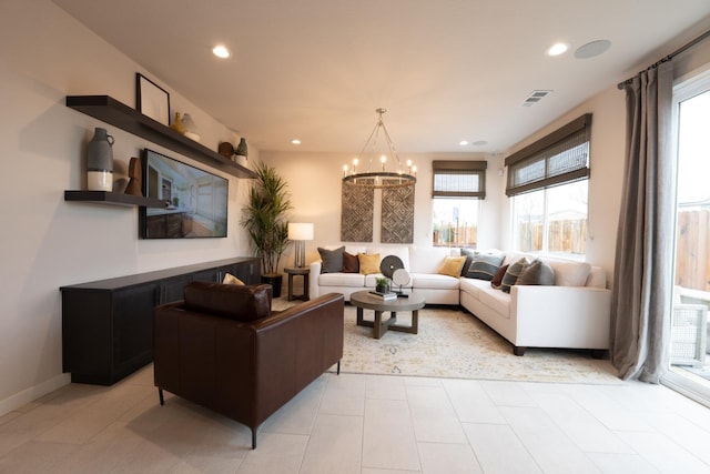 1157 Maclure Ave W, Madera, CA 93636 - living area featuring recessed lighting and a chandelier