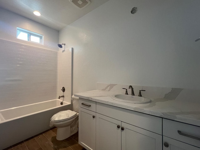 8131 Creek Vw, Friant, CA 93626 - full bathroom featuring vanity, toilet, and bathing tub / shower combination