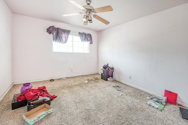 7820 N Fancher Rd, Clovis, CA 93619 - unfurnished room featuring a ceiling fan, carpet flooring, and baseboards