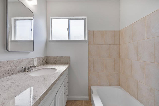 4824 E Brown Ave, Fresno, CA 93703 - bathroom with vanity and tile patterned floors