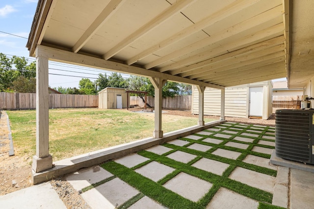 958 E Cornell Ave, Fresno, CA 93704 - view of yard with central AC and a patio area