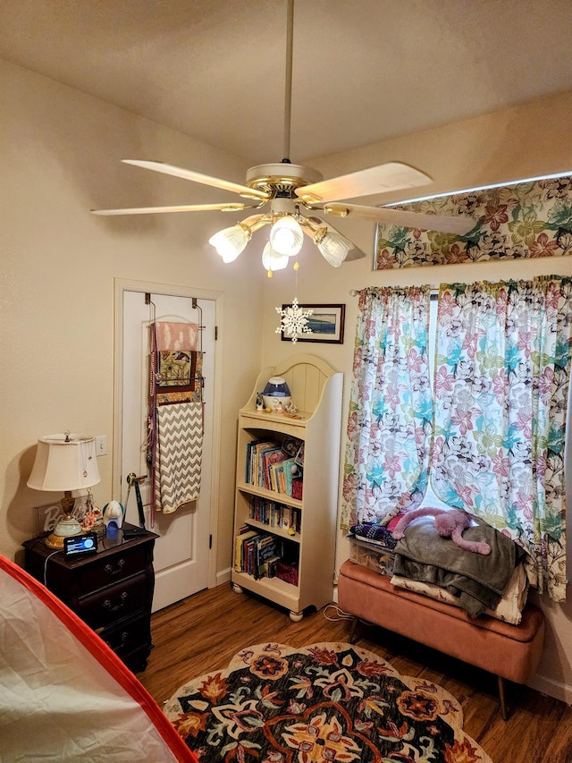 2513 Twain Ave, Clovis, CA 93611 - bedroom with wood finished floors, ceiling fan, and baseboards