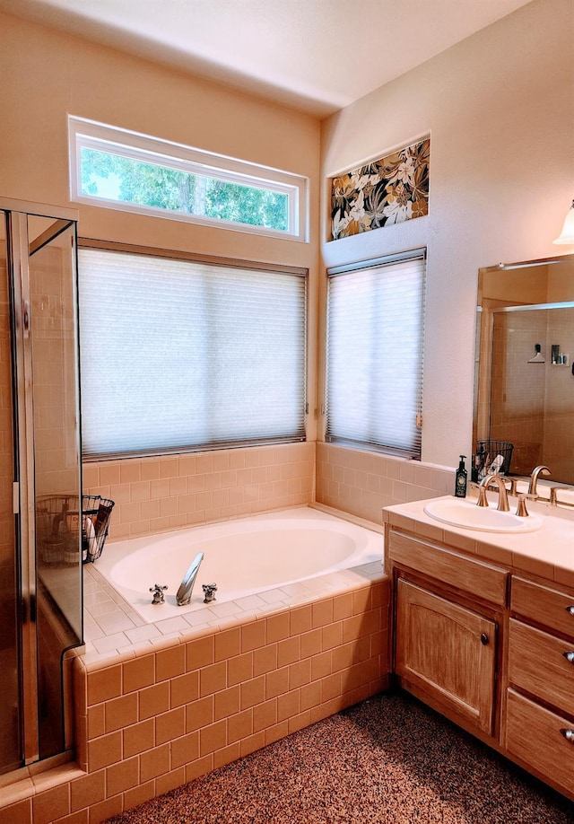 2513 Twain Ave, Clovis, CA 93611 - bathroom with vanity, a shower stall, and a bath