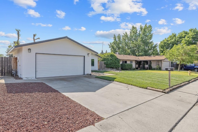 513 Waldo, Exeter, CA 93221 - ranch-style house featuring an attached garage, stucco siding, and concrete driveway