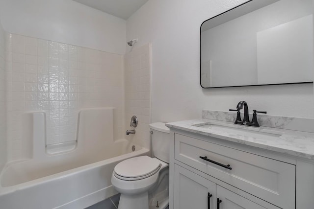 829 W Woodward Ave, Fresno, CA 93706 - full bathroom featuring vanity, toilet, shower / washtub combination, and tile patterned flooring