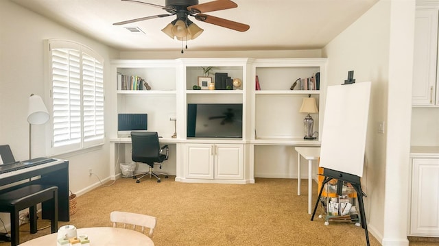 9130 Hunters Creek Way, Chowchilla, CA 93610 - office space with light colored carpet, a ceiling fan, and baseboards