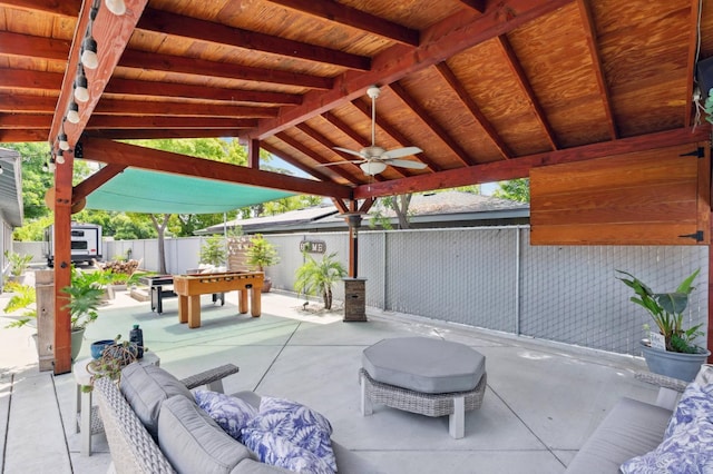 5554 E Montecito Ave, Fresno, CA 93727 - view of patio featuring ceiling fan and outdoor dining space