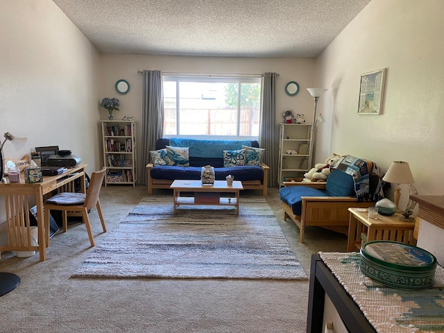 5815 E Lansing Way, Fresno, CA 93727 - living room with carpet and a textured ceiling