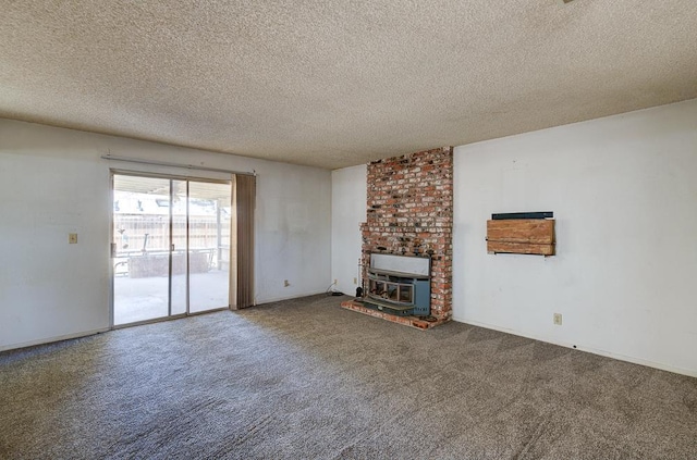 2100 E Linden Ave, Fresno, CA 93725 - unfurnished living room with carpet floors and a textured ceiling