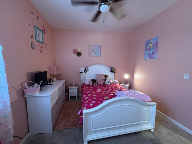 5312 W Cotton Ave, Fresno, CA 93722 - bedroom featuring carpet, ceiling fan, and baseboards
