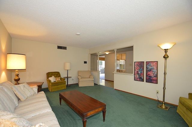 1692 W Tenaya Way, Fresno, CA 93711 - living room with carpet flooring, a textured ceiling, and baseboards