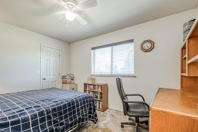 1183 E Dinuba Ave, Fresno, CA 93725 - bedroom featuring light carpet, a ceiling fan, and baseboards