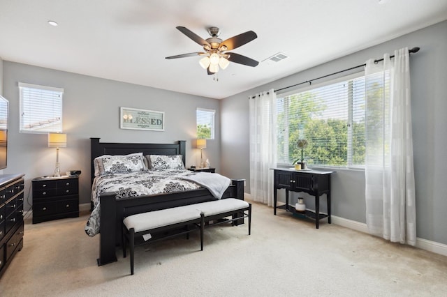 1697 Whiteash Ave, Clovis, CA 93619 - bedroom featuring light colored carpet, baseboards, and a ceiling fan