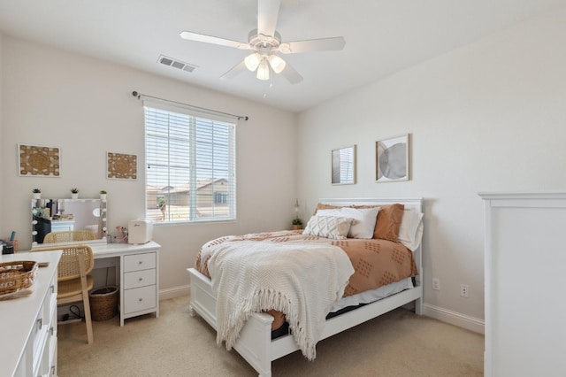 1697 Whiteash Ave, Clovis, CA 93619 - bedroom with light carpet, a ceiling fan, and baseboards