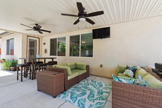 1697 Whiteash Ave, Clovis, CA 93619 - view of patio with an outdoor hangout area, ceiling fan, and outdoor dining space