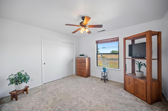 18118 Rd 26, Madera, CA 93638 - unfurnished bedroom with carpet flooring, a closet, and a ceiling fan