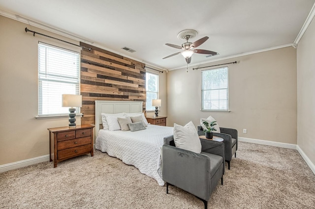 2631 Wrenwood Ave, Clovis, CA 93611 - bedroom featuring ornamental molding, baseboards, carpet floors, and ceiling fan