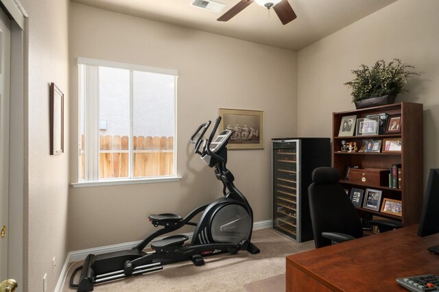 1752 Magnolia, Clovis, CA 93619 - carpeted office featuring ceiling fan, plenty of natural light, and baseboards