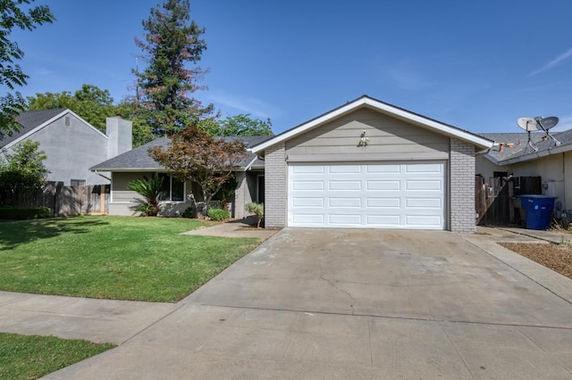 8259 N College Ave, Fresno, CA 93711 - ranch-style house featuring brick siding, a garage, and concrete driveway
