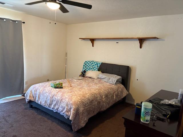 2407 W Carmen Ave, Fresno, CA 93728 - bedroom featuring carpet floors and a ceiling fan