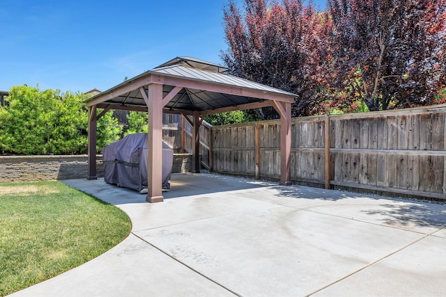 1977 N Dara Ave, Clovis, CA 93619 - view of patio / terrace with a gazebo, a detached carport, and driveway