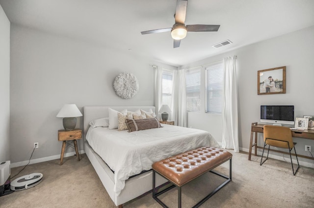 6085 E Homan Ave, Fresno, CA 93727 - carpeted bedroom featuring a desk, baseboards, and a ceiling fan