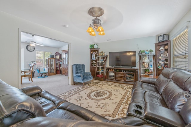 8519 E Olive Ave, Fresno, CA 93737 - carpeted living room with ceiling fan