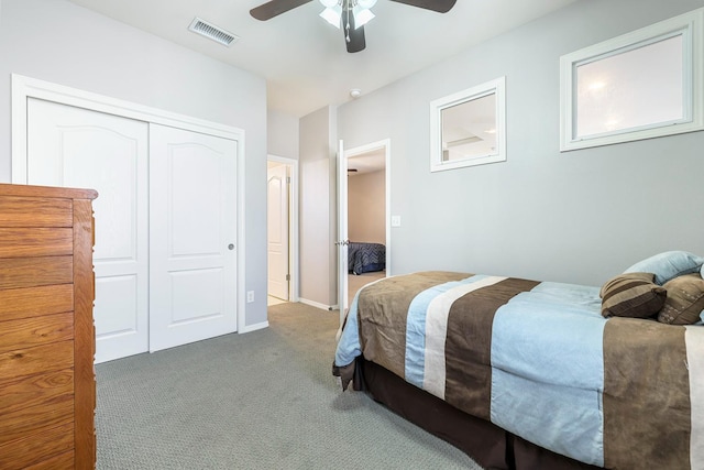 73 W Bordeaux Ln, Clovis, CA 93619 - carpeted bedroom featuring a closet, ceiling fan, and baseboards