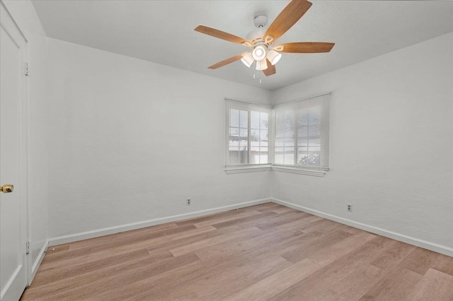 826 W Fedora Ave, Fresno, CA 93705 - spare room featuring a ceiling fan, baseboards, and light wood-type flooring