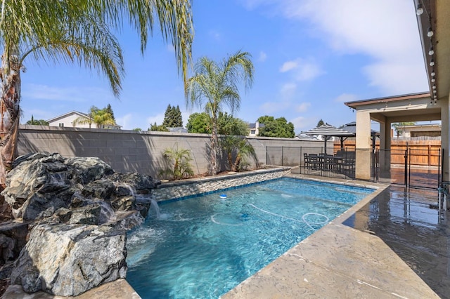 7374 E Flint Way, Fresno, CA 93737 - view of swimming pool featuring a gazebo and a fenced backyard