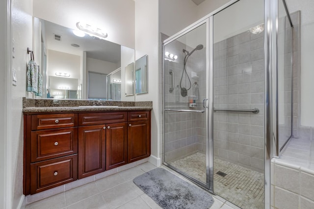 3126 San Gabriel Ave, Clovis, CA 93619 - full bath with tile patterned flooring, a stall shower, and vanity