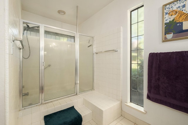 2063 W Barstow Ave, Fresno, CA 93711 - full bath with a shower stall and tile patterned floors
