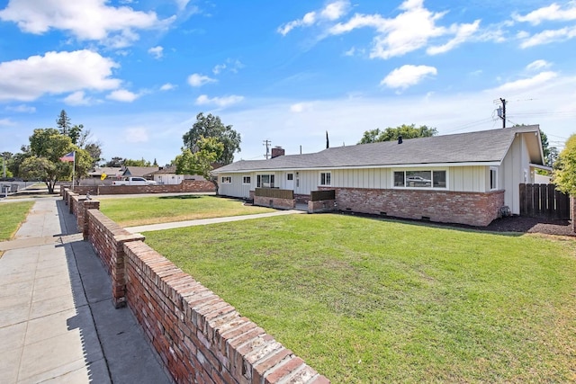 5075 N College Ave, Fresno, CA 93704 - ranch-style home featuring board and batten siding, brick siding, and roof with shingles