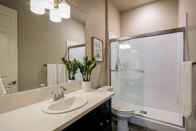 3343 Richmond Ave, Clovis, CA 93619 - bathroom with a stall shower, vanity, and toilet